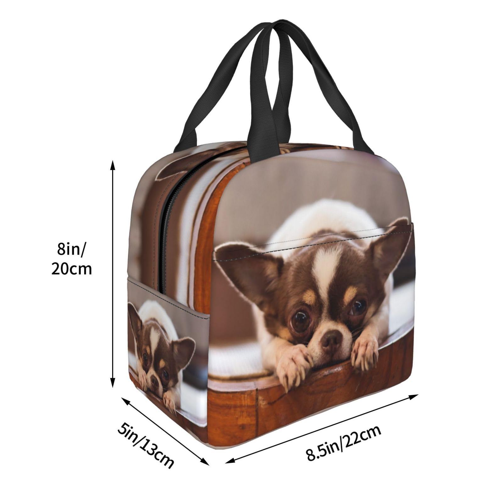 Amazon｜チワワ 犬柄 ランチバッグ 手提げ 弁当バッグ 保冷保温 トート