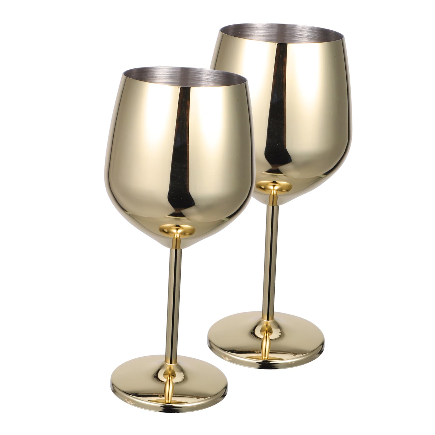 Verres à vin acier inoxydable lot de 2 gobelets dorés réutilisables