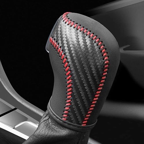 JIECHEN Funda de cuero para palanca de cambios de automóvil para Golf Jetta Passat Tiguan Atlas Beetle GLI Eos CC Golf TDI E-Golf Sportwagen Jetta