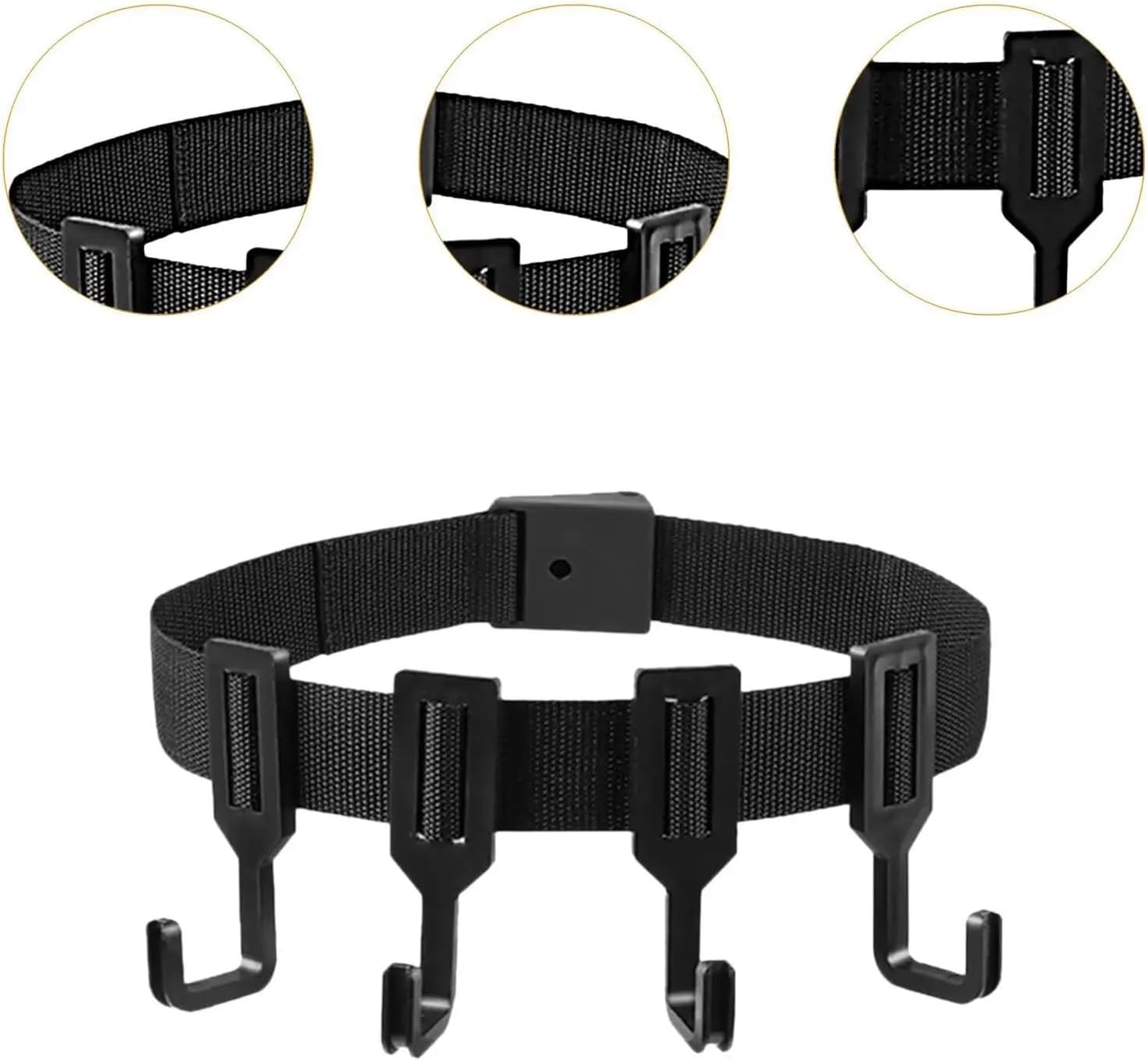 Tree Stand Gear Hanger Tree Stand Harness Strap (3 Sets) – 4-Hook Versatile Accessory Holder for Camping, Fishing & Backpacking