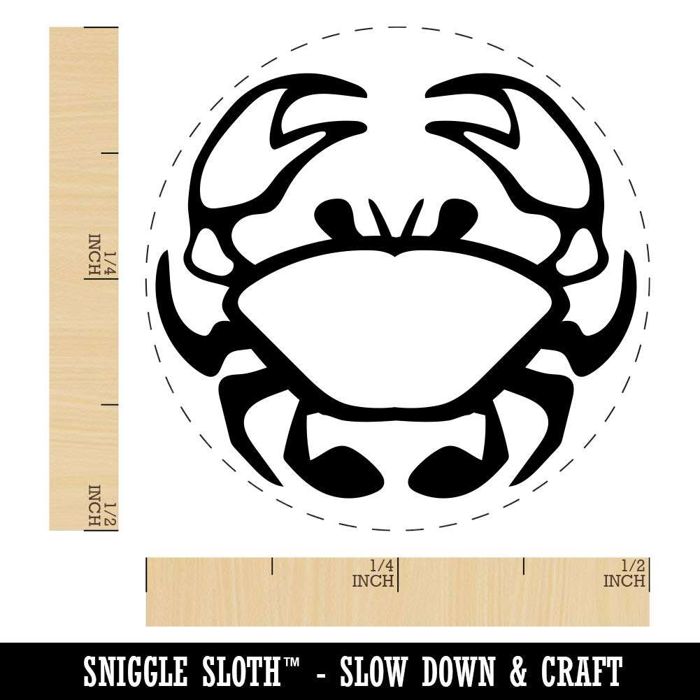 Crab Icon Rubber Stamp for Stamping Crafting Planners - 1/2 Inch Mini