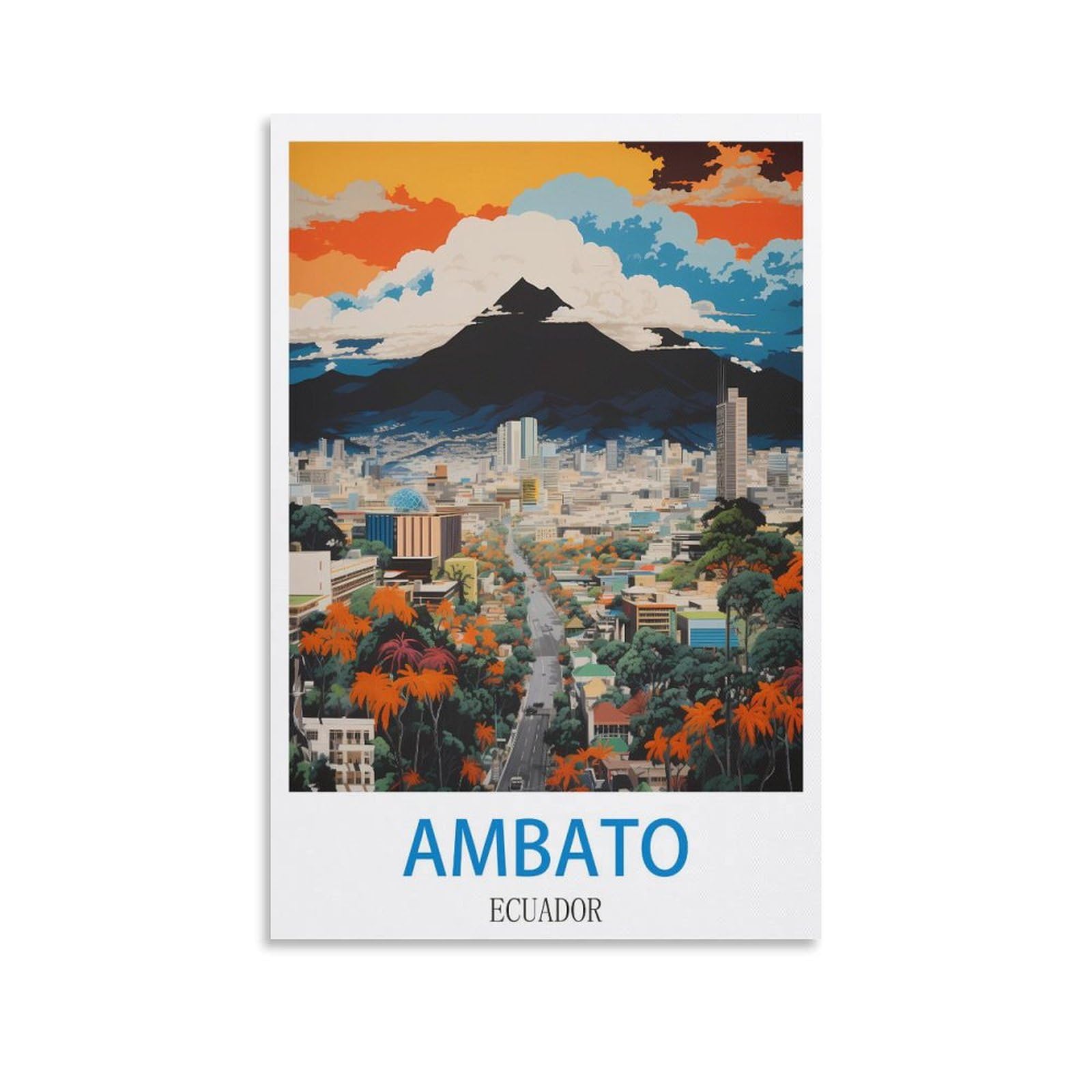 EZMLFA 5D Diamond Painting Kits,Ambato Ecuadors,Diamond Painting Kits for Beginners Round Full Drill Painting with Diamonds Gem Art for Home Wall Decor 30x40cm