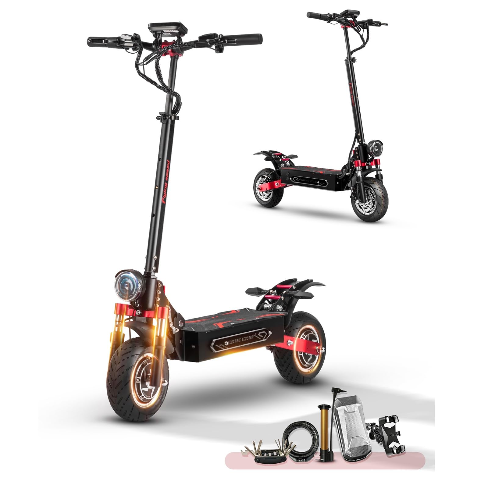 Q7PROMAX Adult Electric Scooter 10-inch Wide Tire Off-Road Edition max Speed 45 mph 3200W Dual Motors with 70-Mile