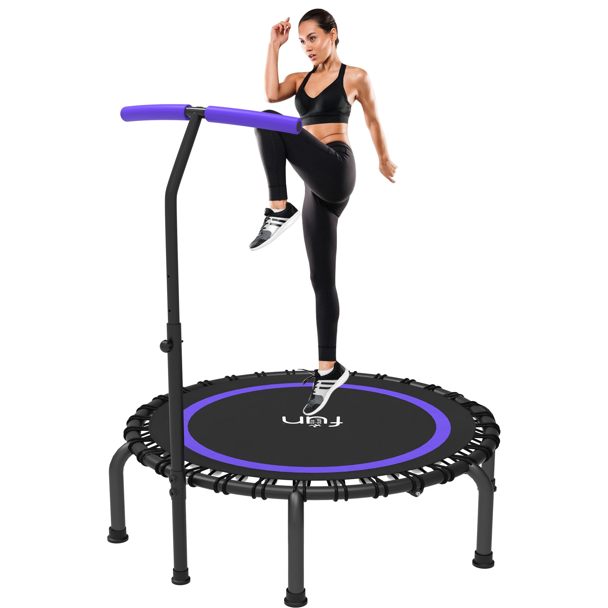 40"/48"/50" Rebounder Mini Tranpoline Indoor for Adults, 500LBS Foldable Fitness Tranpoline Adults, Slient Exercise Rebounder for Indoor/Garden Workout