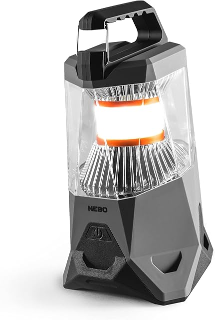 NEBO Galileo 500 Lumen Lantern | Black, Rechargeable Lantern | 360˚ C.O.B LED Lighting