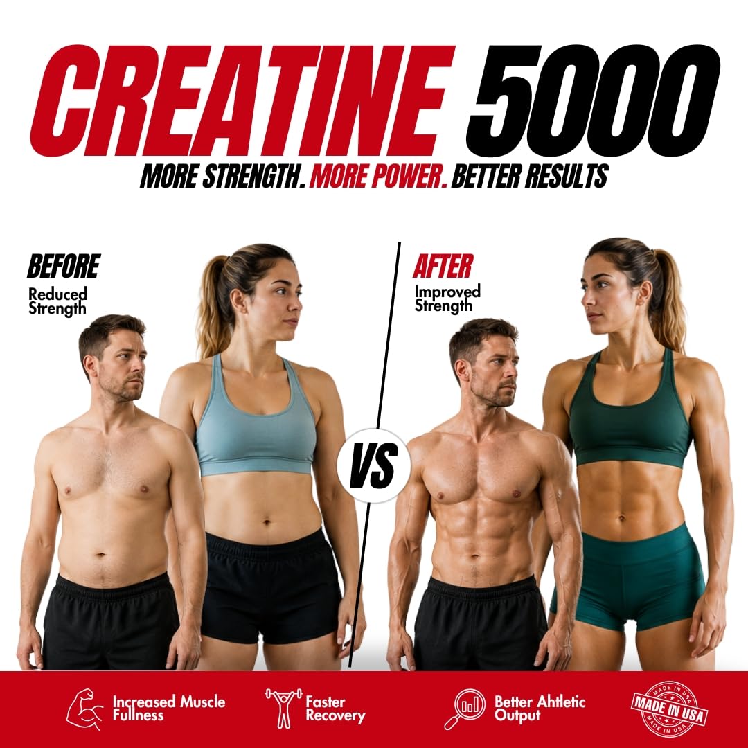 Metabolic Nutrition Creatine Monohydrate Tablets 5000mg - High Potency Creatine Pills for Muscle Growth & Strength – Pre Post Workout Energy Supplement for Women & Men, Non-GMO, Vegan 90 Tablets — Amazon image 3