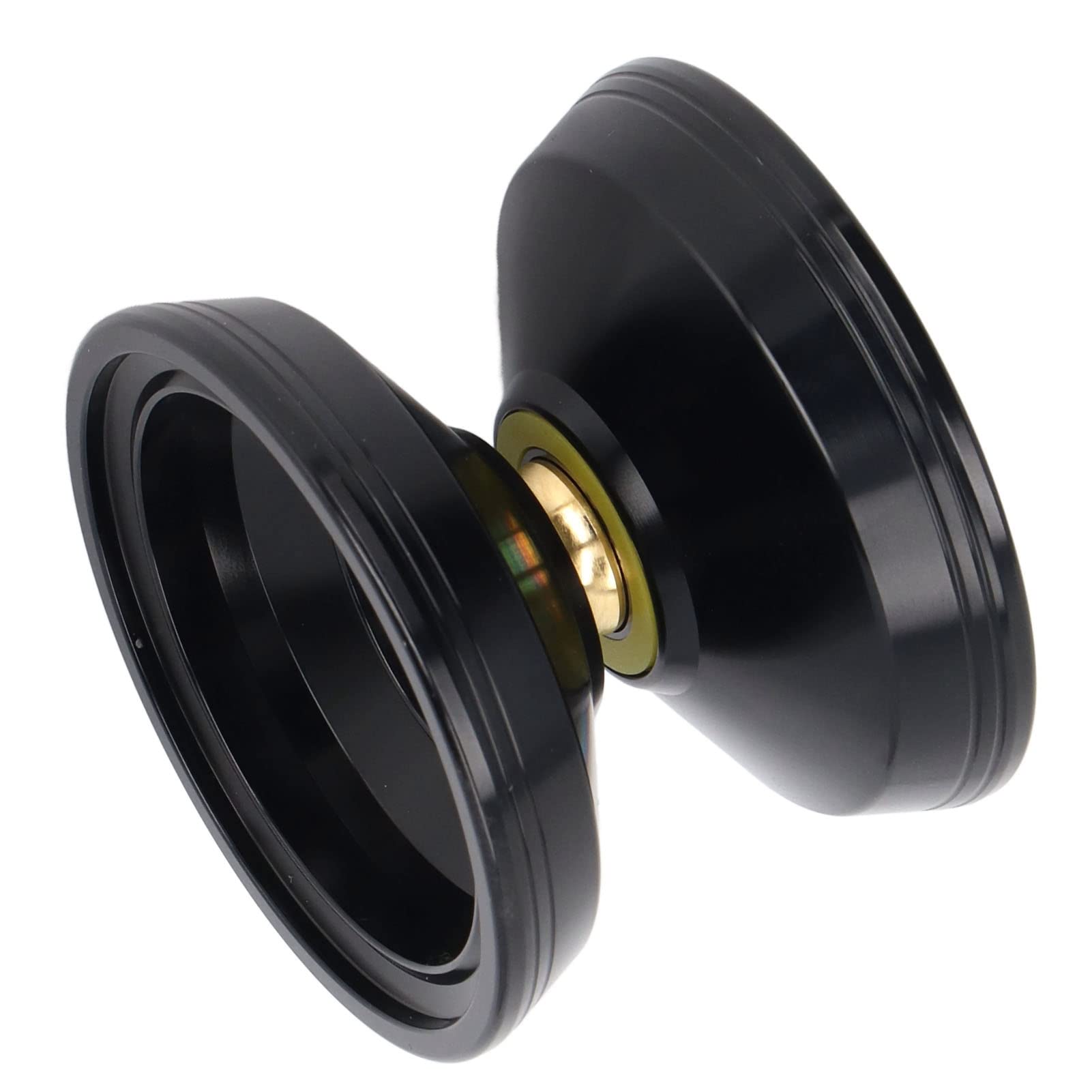 Soraz Yoyo Toy, Portable Aluminum Alloy Exquisite Professional Unresponsive Yoyo Toy for Daily Life with String Gloves for Kids (Black)