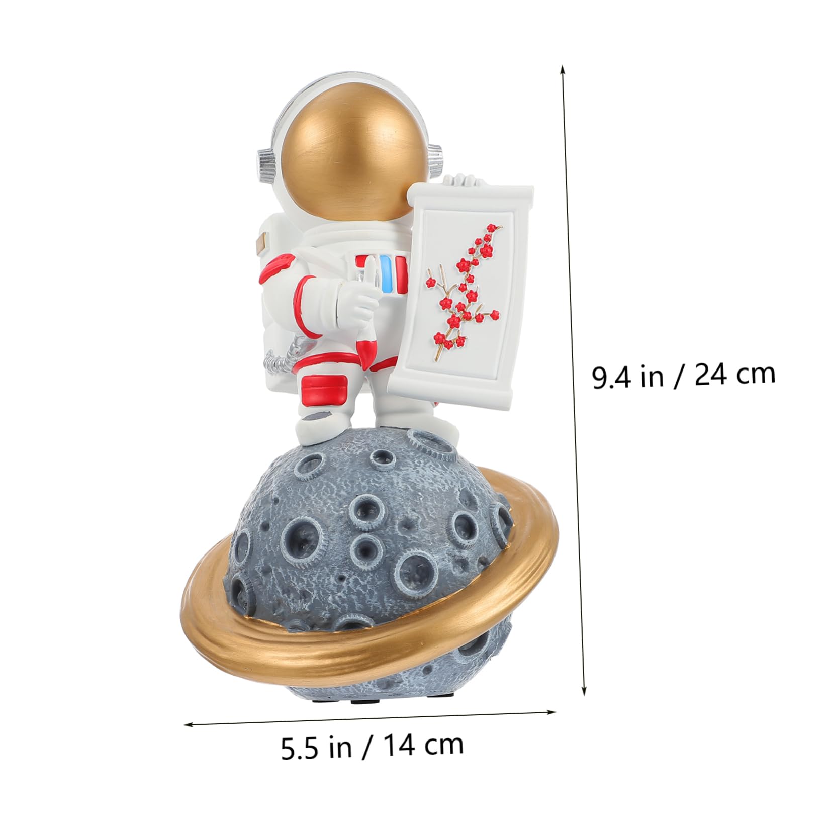 Figura Decorativa De Astronauta Estatua De Resina Decoración Lunar Ideal para Escritorio y Hogar