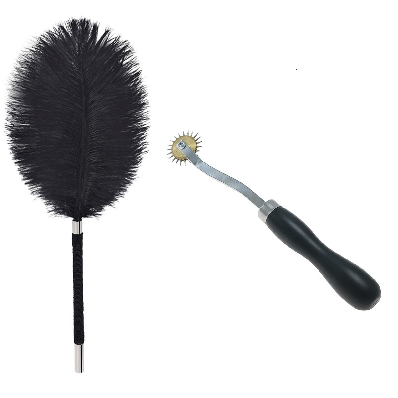 Outils de chatouillement BDSM pour couples, outils de massage sensuels pour jeux intimes, chatouilleur de plumes douces avec roue en métal