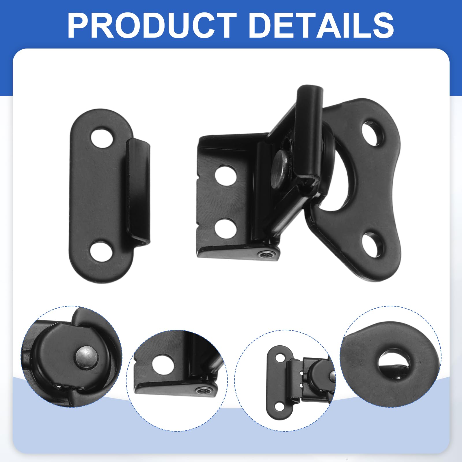 PATIKIL 1.97x1.5" Gancietto A Farfalla A Molla, 2Pcs Gancietto A Farfalla In Acciaio & Fermo Per Chiusura Di Cassa Scatola Baule, Nero