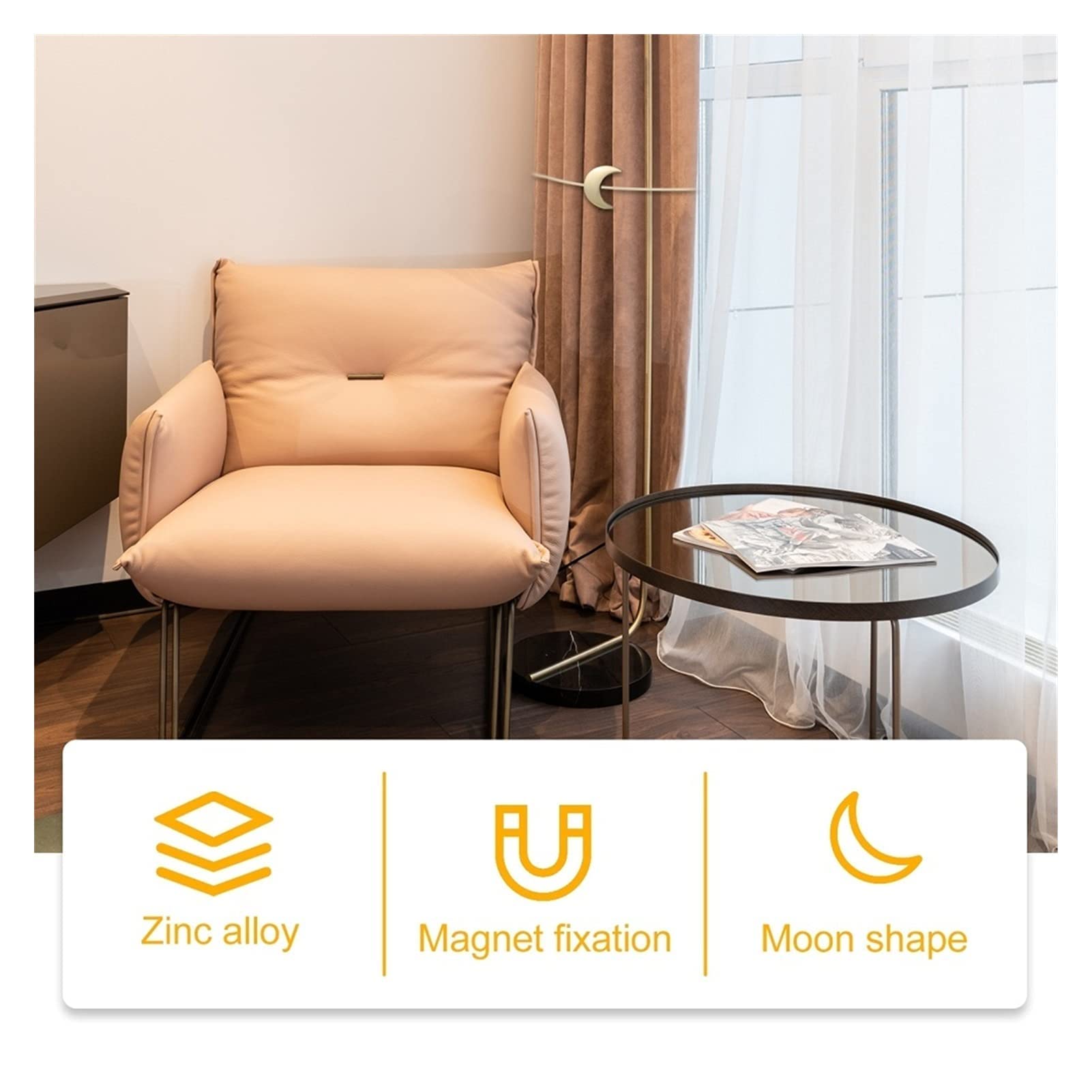 Sangles de Rideau 1Pc Embrasse de Rideau en Forme de Lune poinçon Gratuit Attache de Rideau Boucle de Rideau