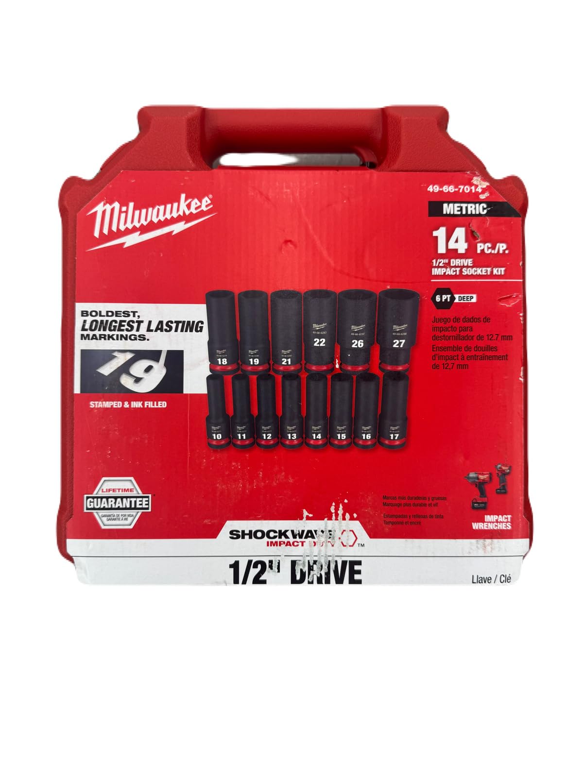Milwaukee Electric - 14PC IMP Duty 1/2DR Metric DP 6-PT Socket Set