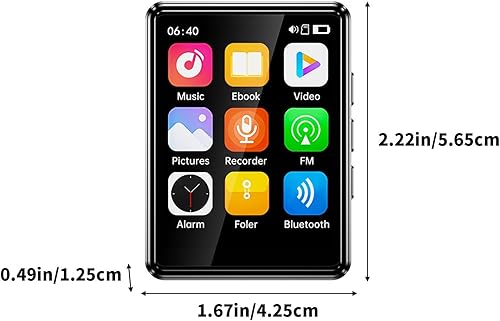 Miniatura 3 de Reproductor de MP3 con Bluetooth, reproductor de música con sonido HiFi, reproductores de MP4 pantalla táctil, dispositivos de música portátiles con
