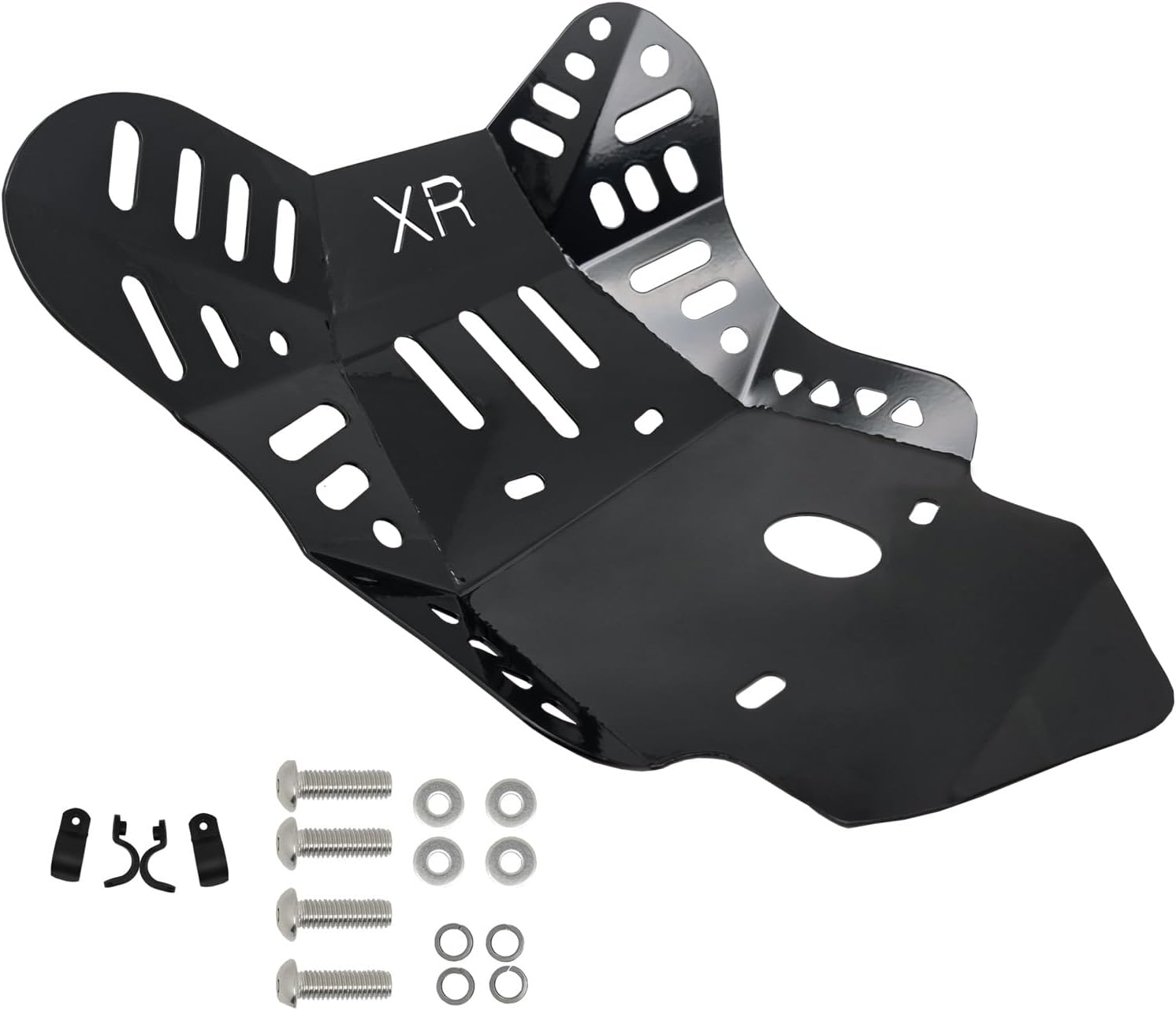 Motorcycle Skid Plate Steel Engine Guard Crash Bars Frame Protector Compatible with Honda XR150 XR150L (Black)