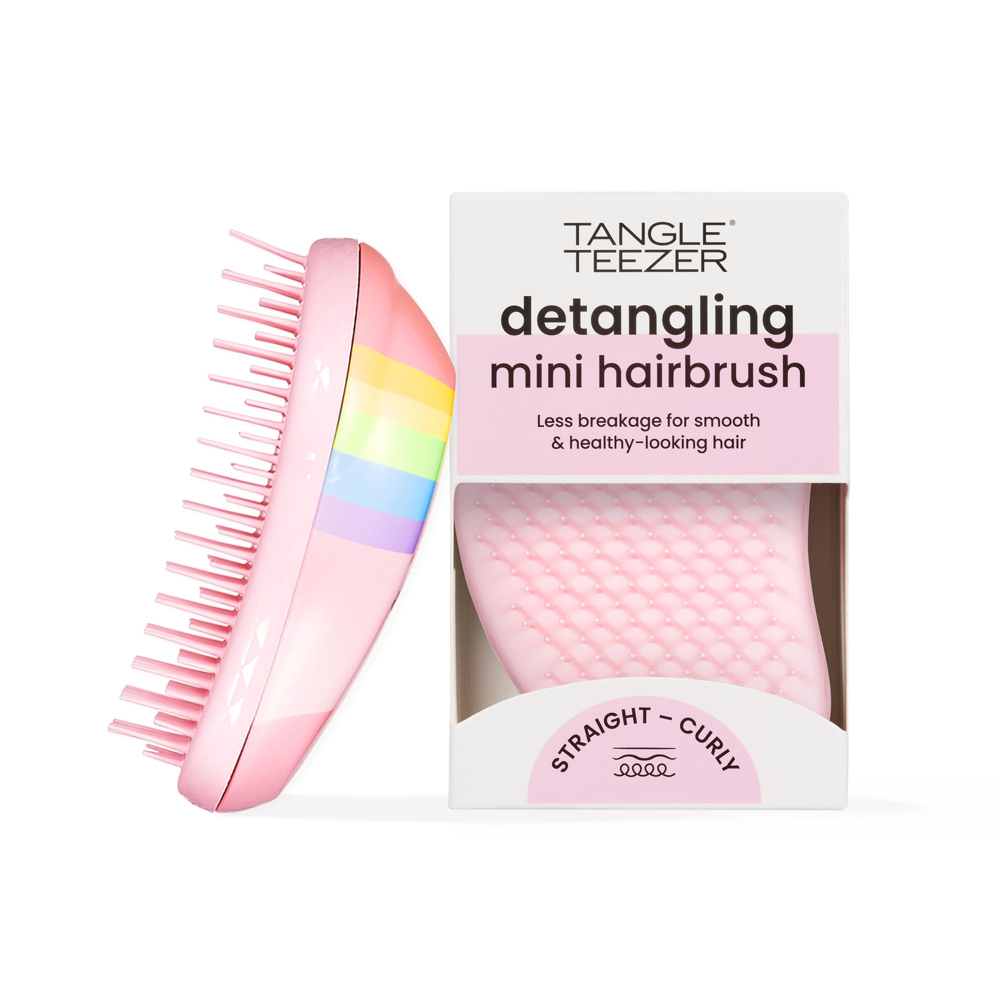 Tangle Teezer Mini Original Hairbrush - Cepillo Desenredante en Formato Mini - Para Pelo Seco y Mojado - Apto para Todo Tipo de Cabello - Perfecto para Niños y Viajes - Rainbow el Unicornio