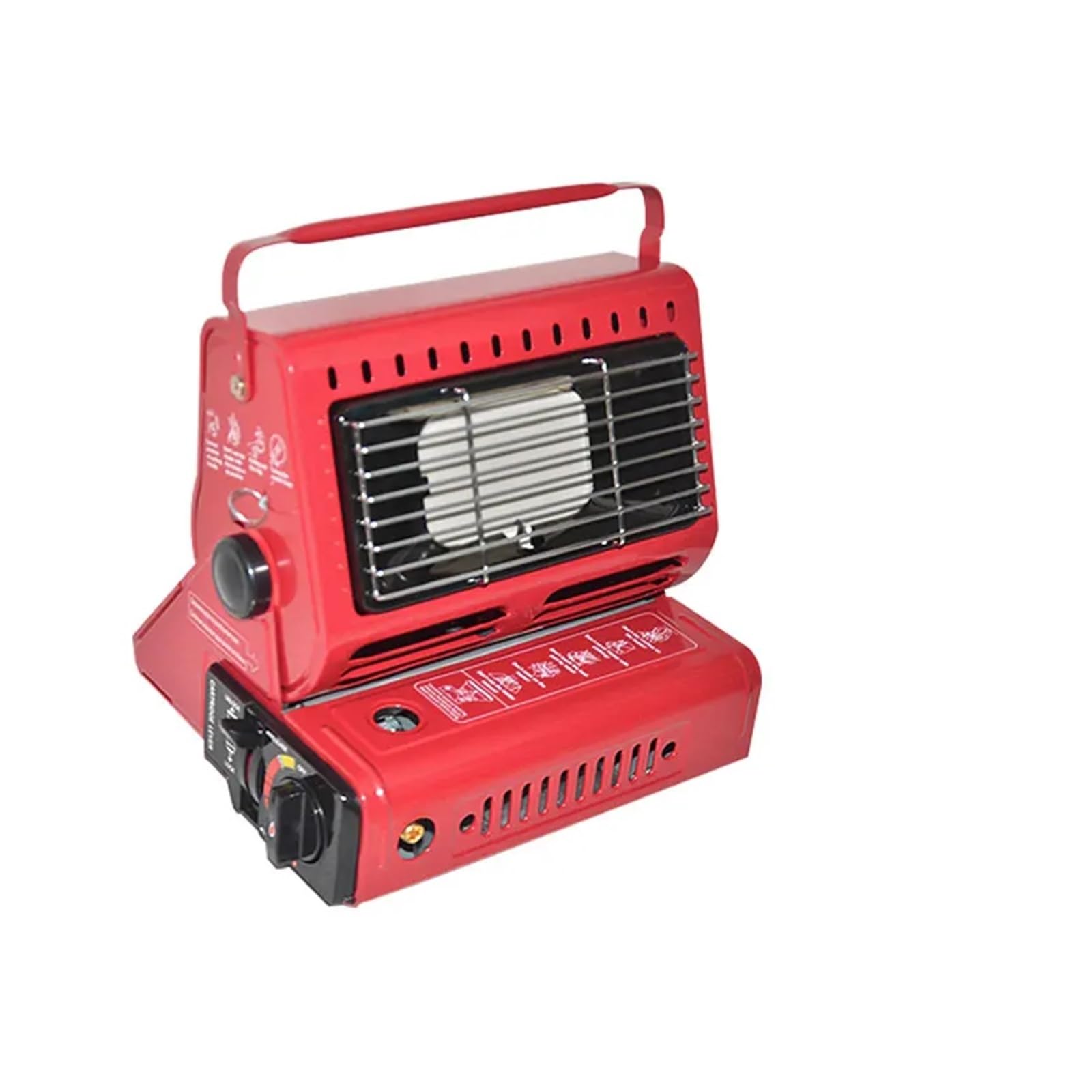 1300 W Gasheizung Kombination Camping Heizung Tragbare Gasherd Heizung Kochen Outdoor Gas Heizung Reisen Camping Fuß Picknick Bereich Regen(Red)