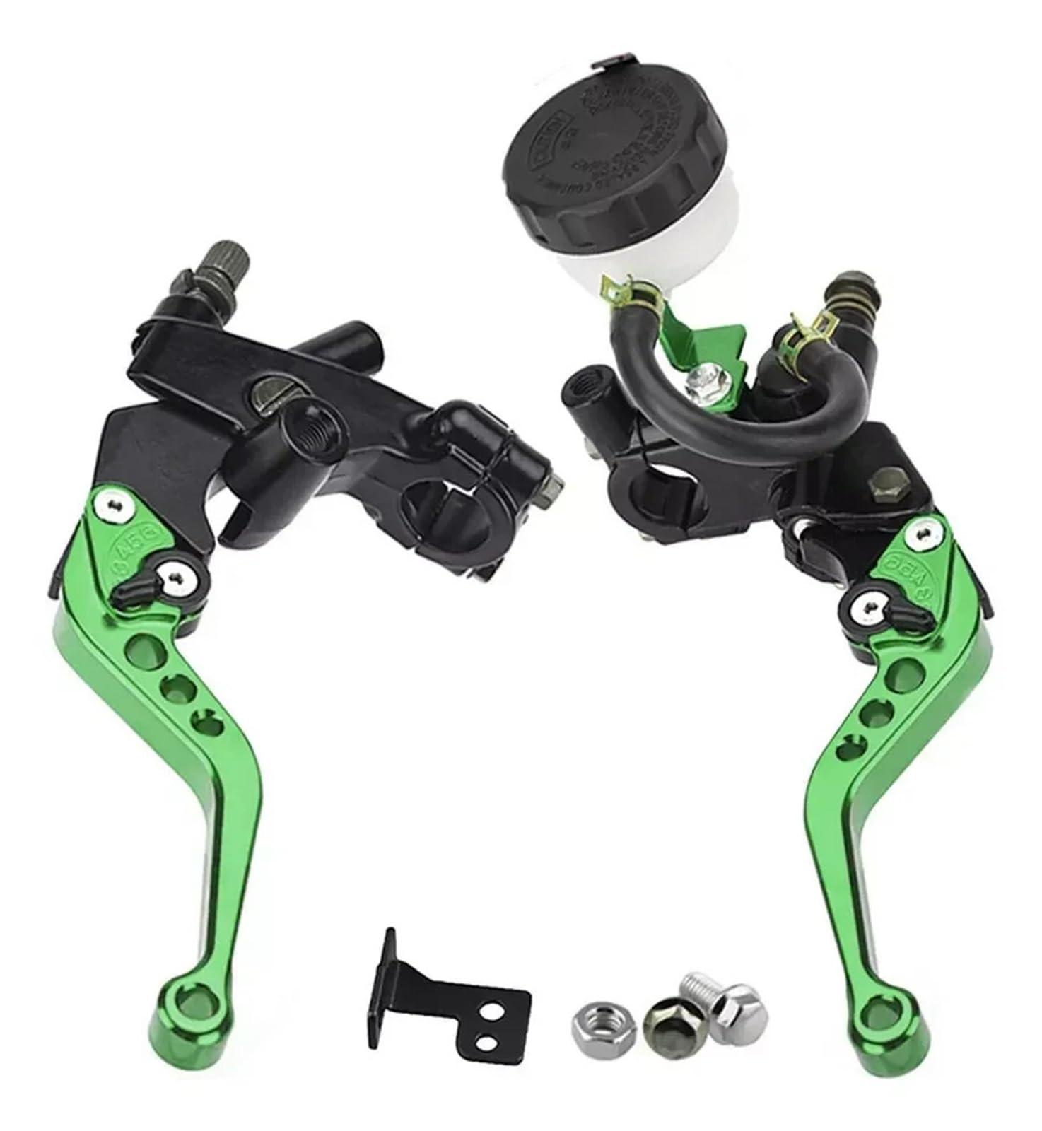 Kvswbre Green Motorcycle Rear Brake Pump Universal Motorcycle Clutch Brake Master Cylinder Reservoir Fit For Yamaha Kawasaki(Green)