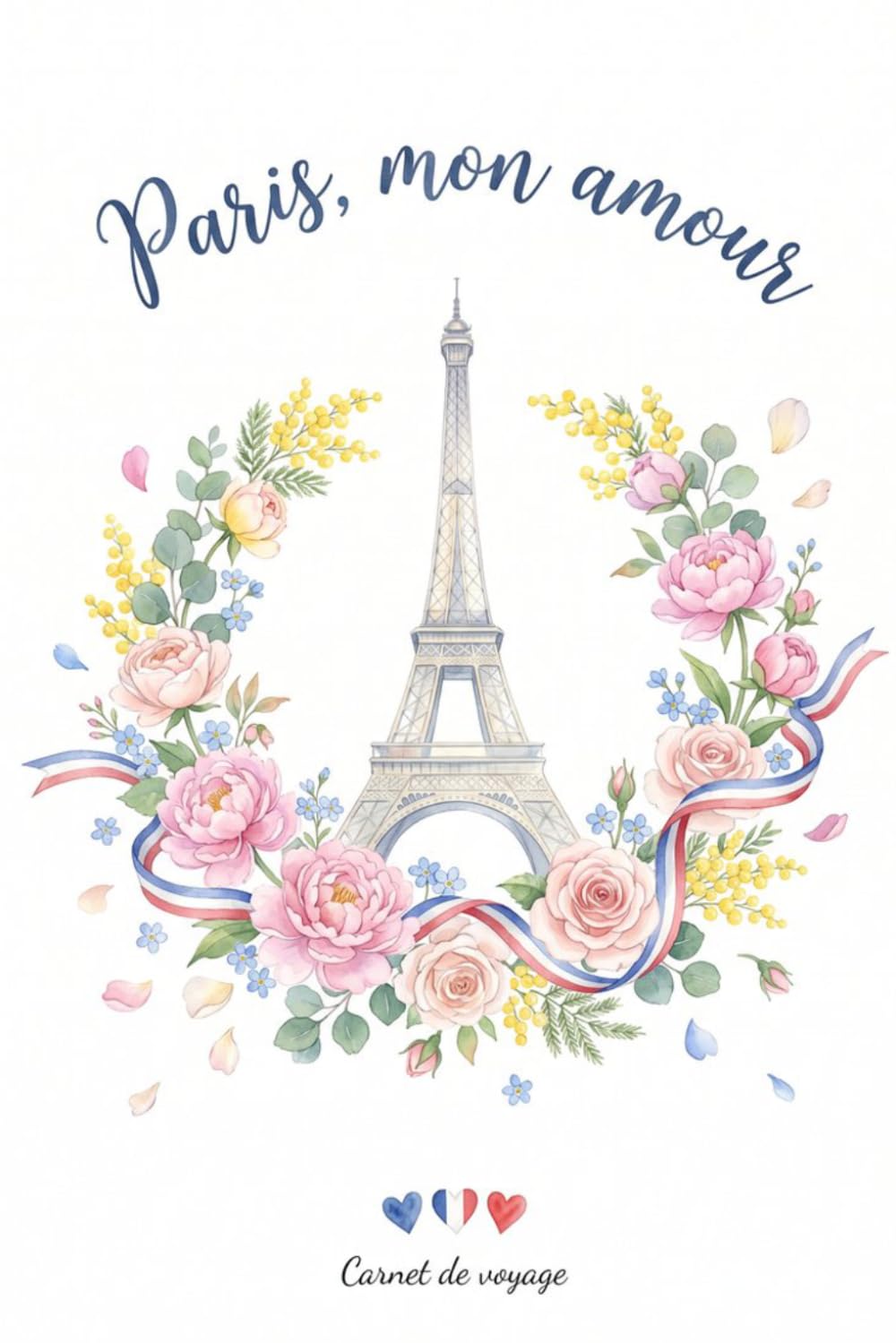 Paris, mon amour: A Beautiful Illustrated Paris Travel Journal and Notebook: 100 Full-Color Pages for Trip Planning, Memories, Writing Prompts, Checklists and Paris-Inspired Journaling
