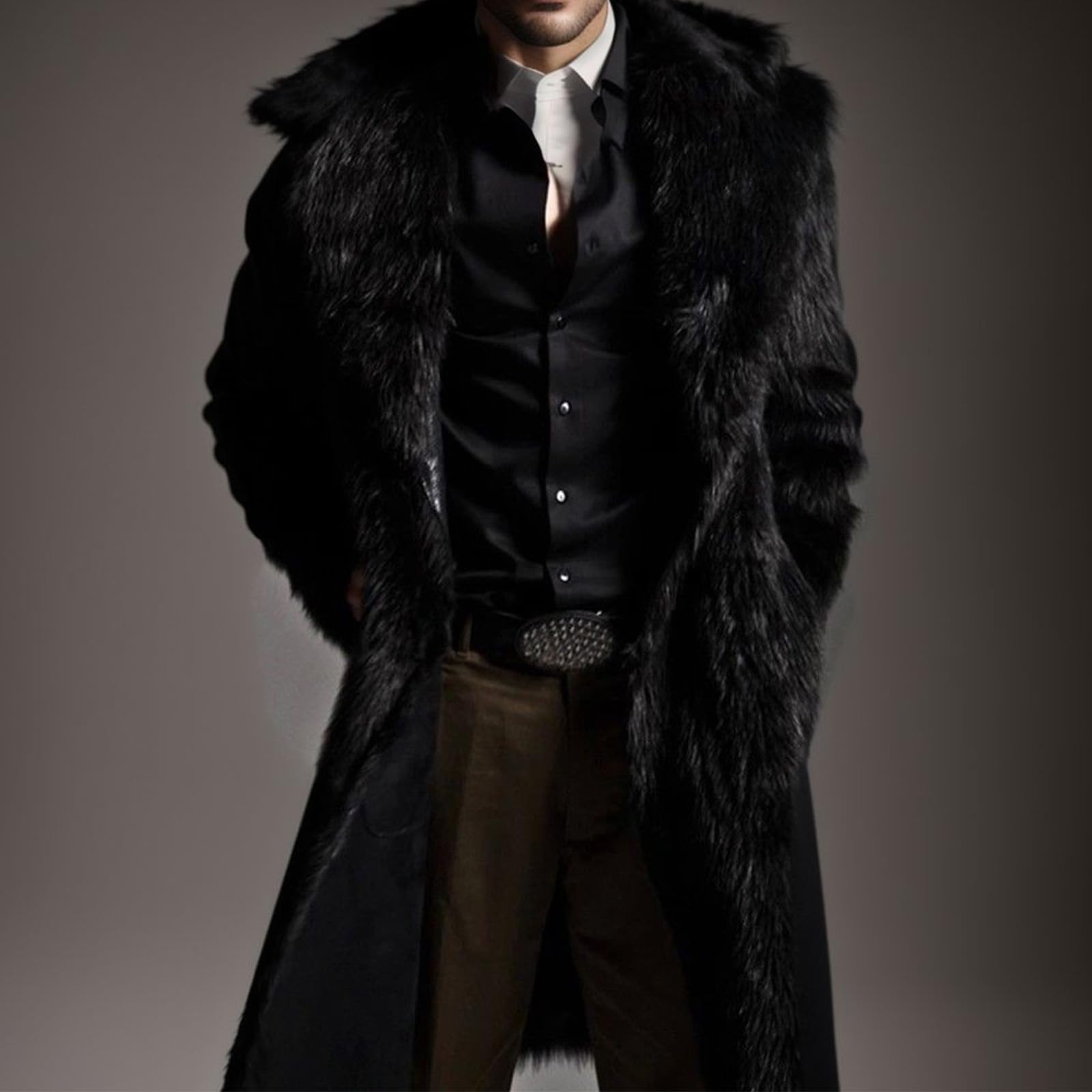 Manteau d'automne et d'hiver 2025 en fausse fourrure épaisse pour homme et homme