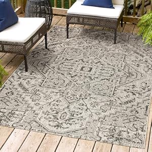 JONATHAN Y SMB105D-8 Estrella Bohemian Medallion Textured Weave Indoor/Outdoor Black/Gray 8 ft. x 10 ft. Area-Rug, Coastal,Easy-Cleaning,HighTraffic,LivingRoom,Backyard, Non Shedding JONATHAN Y SMB105D 8 Estrella Bohemian Medallion Textured Weave IndoorOutdoor BlackGray 8 ft x 10 ft Area Rug CoastalEasy CleaningHighTrafficLivingRoomBackyard Non Shedding