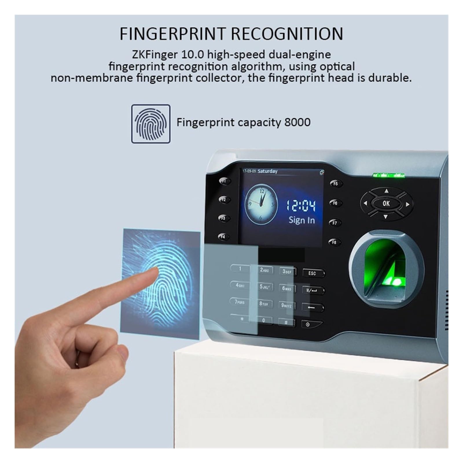 Zeiterfassungsgerät, USB/IP biometrische Fingerabdruckerkennung und RFID-Karten-Uhrgerät für genaue Mitarbeiterverfolgung und Aufzeichnung