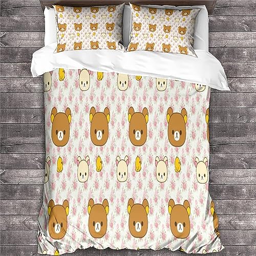 Housse de couette avec fermeture eclair Petit Ours 3D parure lit double - 5