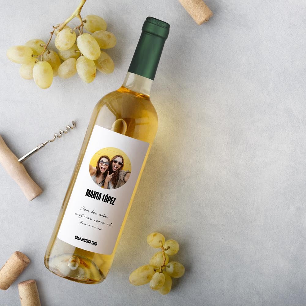 Botella de Vino Personalizada Caja Regalo Pareja San Valentín Cumpleaños Blanco Verdejo 1 Botella