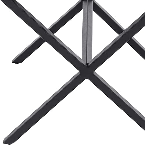 Miniatura 5 de Duhome - Taburete otomano de piel sintética para tocador banco de tocador pequeño con patas en X de metal taburete rectangular para reposapiés para