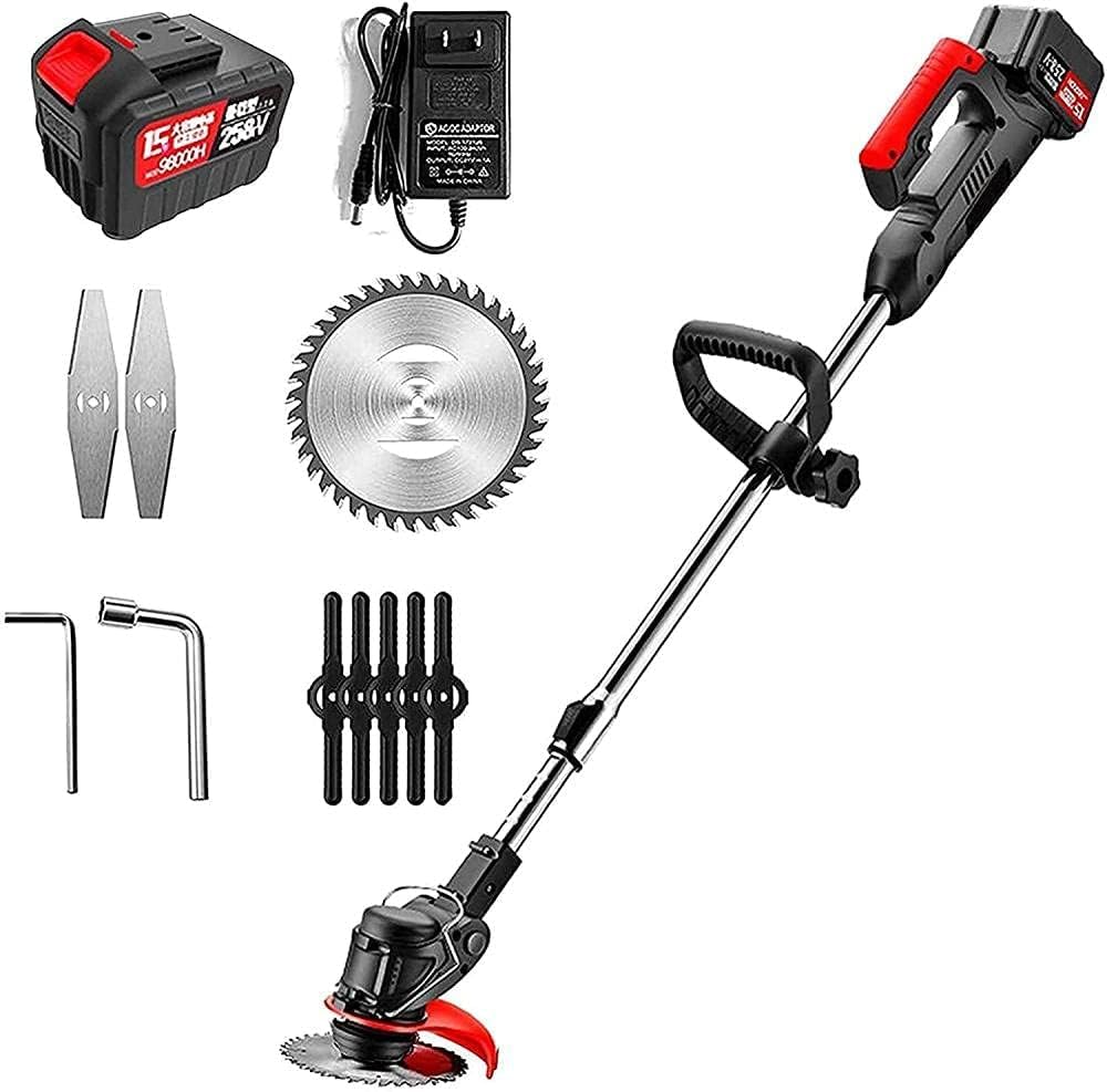 NAKEAH Cortacésped de Mano for el hogar, inalámbrico, Multifuncional, con batería de Litio, cortacésped Recargable, 2 baterías, 2 baterías