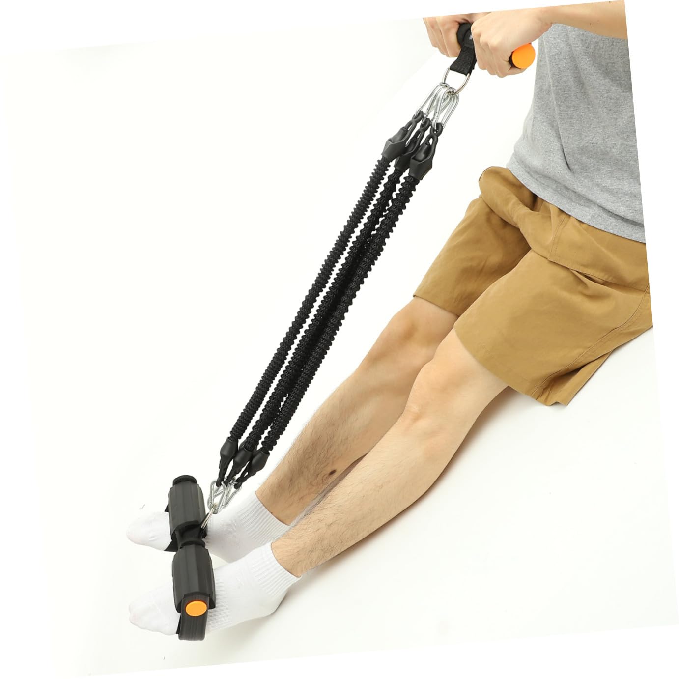 Corda di Resistenza Pedali, Allenamento Indoor Multifunzione Nero | Esercizio per Spalle e Corpo, Lavorazione Accurata, Antiusura, Uso Domestico, Attrezzo Compatto