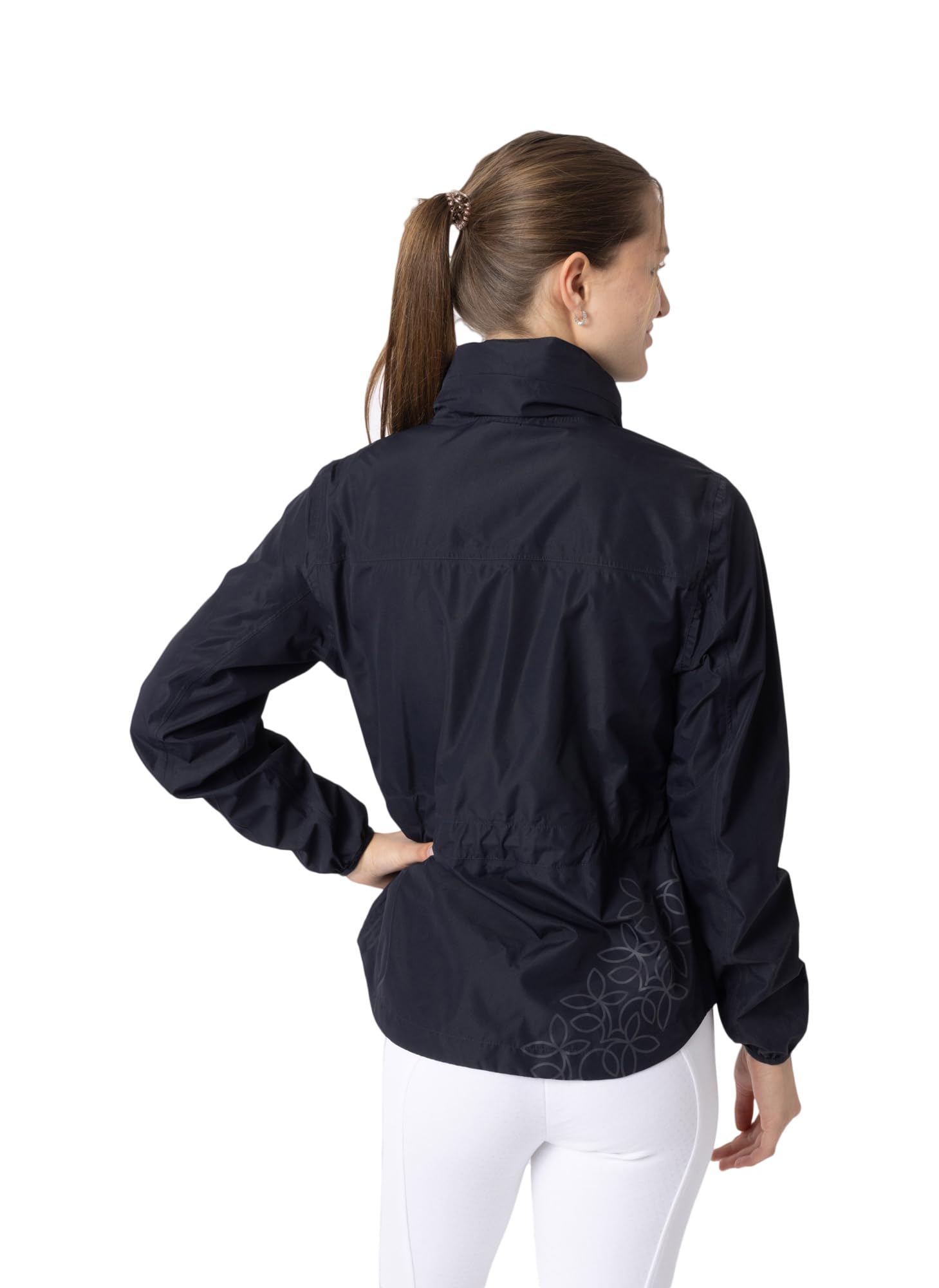 HORZE Flora Chaqueta de equitación impermeable ligera para mujer, azul marino, 44