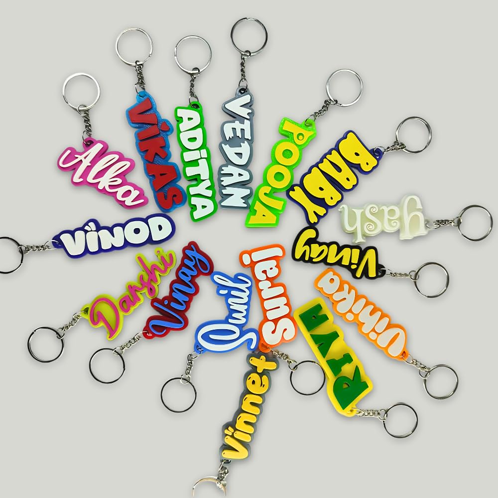 print cord Custom 3D-Printed Name Keychains, Personalised Text Design, Durable Plastic, Multi-Colour-picture-43