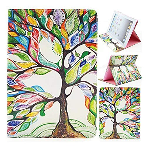 iPad 2 (9.7") Case, iPad 2 3 4 (Old Model) Cover, Gift_Source Slim Folio Flip PU Leather Case Stand Cover Case for Apple iPad 2 / iPad 3 / iPad 4 9.7" (Colorful Tree Tribe), NOT for Other iPad Model
