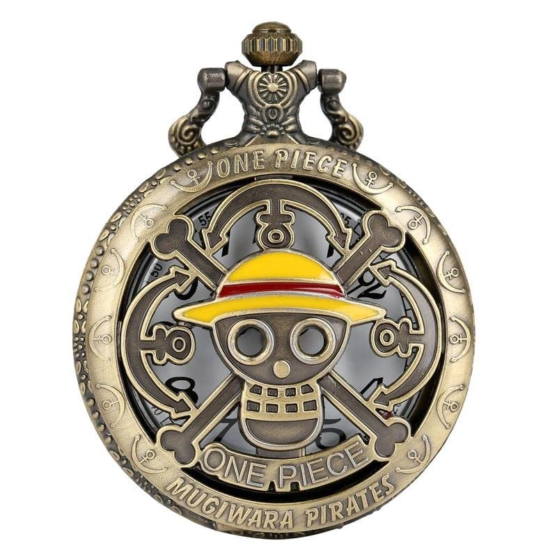 Image of AUGEN Premium Pocket Watch Metal Keychain Skull 2 Retro Vintage for Gifting With Key Ring Anti-Rust (Pack Of 1)