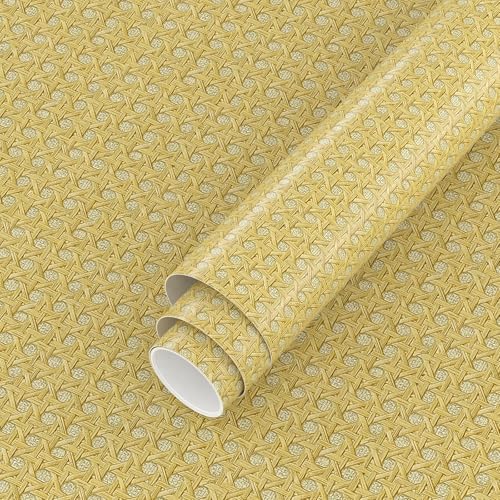 Magielif 壁紙 籐編 壁紙シール 和風 ラタン 剥が せる 壁紙 3D 厚手 120cmx3m 北欧 リメイクシート 防水 防汚 防カビ 耐熱 壁紙のり付き 補修 模様替え 多用途 賃貸フレンドリー DIY 和室 玄関 テーブルドア 家具 籐の壁紙