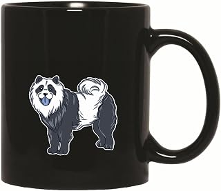 Animal Lover Gift Half Dog Half Panda Bear Illustration for Pet Owners 11oz 15oz Black Coffee Mug