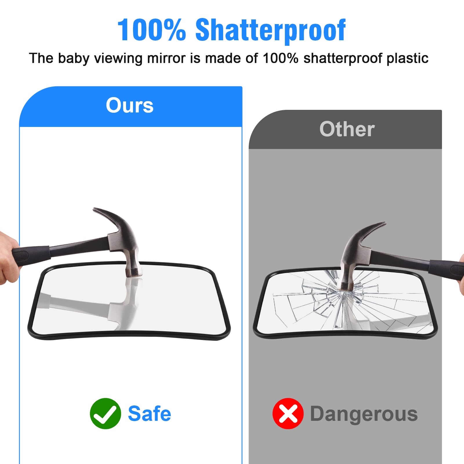 Specchietto Retrovisore Neonato NEUTYPECHIC - Infrangibile, Ampia Visuale, Per Auto, Nero - Foto 3