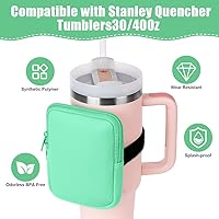 Vista 5 de AUAUY Bolsa para botella de agua para Stanley Quencher Adventure de 40 onzas y Stanley Iceflow de 20 onzas, 30 onzas, bolsa para vaso de gimnasio