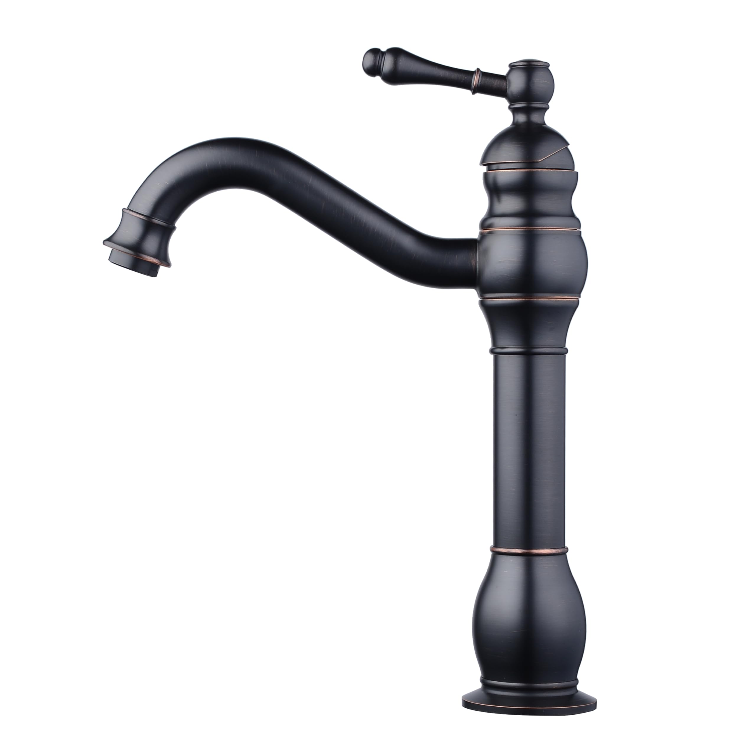 ANVLOJRIH Bathroom Basin Mixer Faucet, Pure Copper Handle Single Hole Retro Bathroom Faucet (Matte Black)
