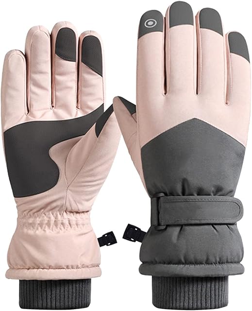 MUMEOMU Thermal Waterproof Snowboard Gloves Women Ski Gloves Winter Winter Touchscreen Gloves with Fleece Outdoor Windproof Skiing Gloves Cotton Ski Mittens Unisex For Skiing Running Cycling Hiking