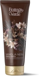 Bottega Verde - Vaniglia Nera, Crema Corpo, 200 ml, Arricchita con Estratto di Vaniglia Nera e Burro di Karitè, Azione Idrantante e Nutriente, Formula Vegana, per Tutti i Tipi di Pelle