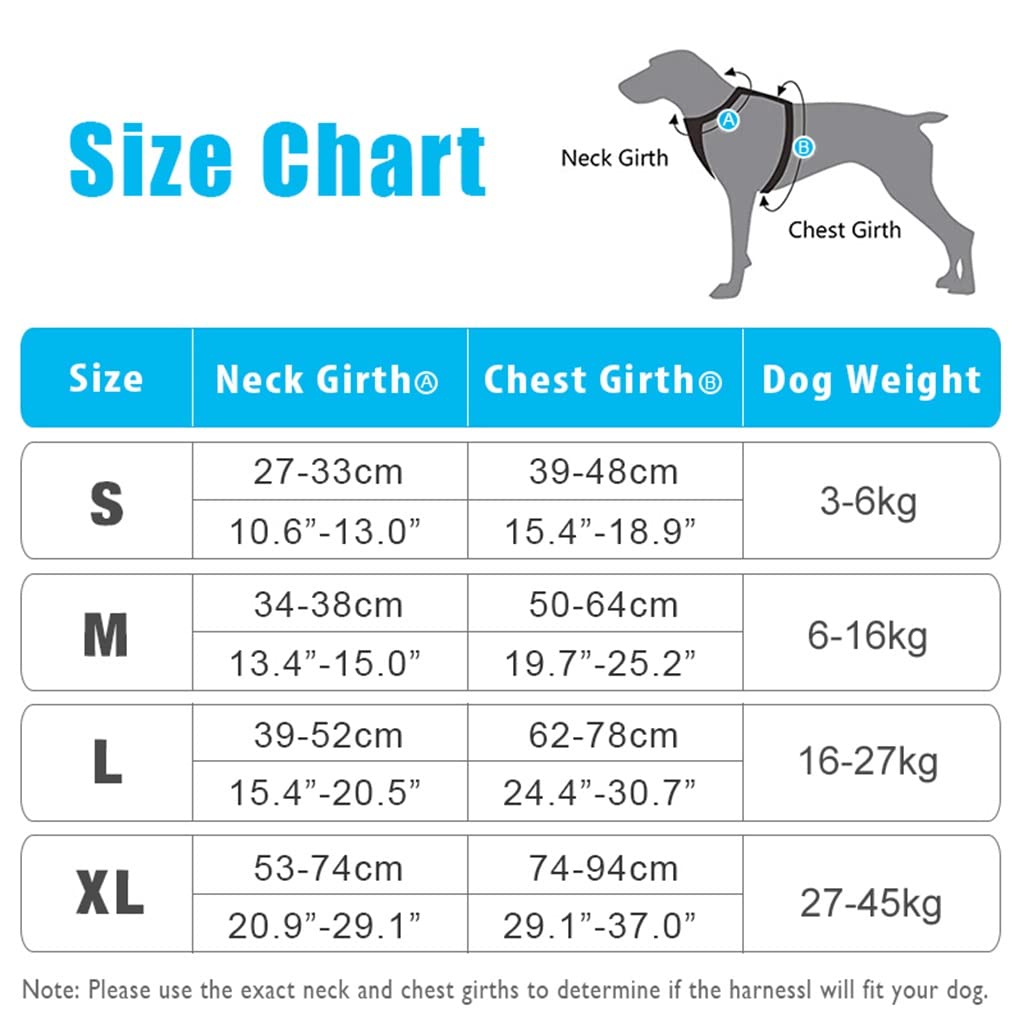 Medium and Large Pet Dog Harness Without Tension Adjustable Dog Vest Outdoor Safe Walking and Running (B L)