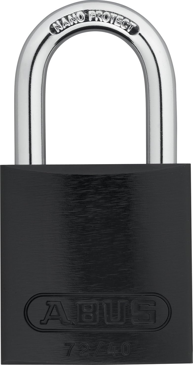 72/40 Aluminum Safety Padlock Black Keyed Different