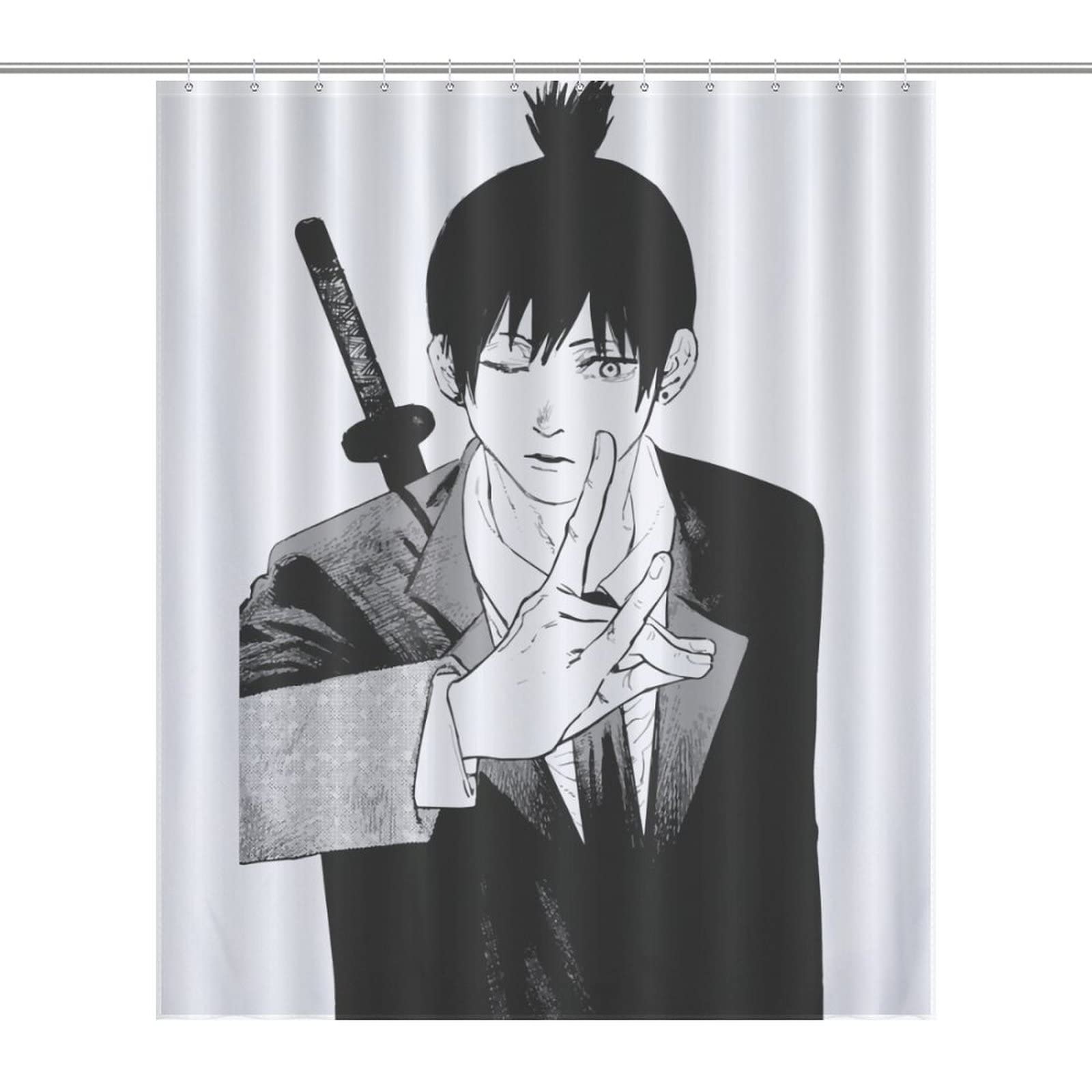 Amazon｜チェンソーマン 早川 アキ シャワーカーテン アニメ柄 防カビ