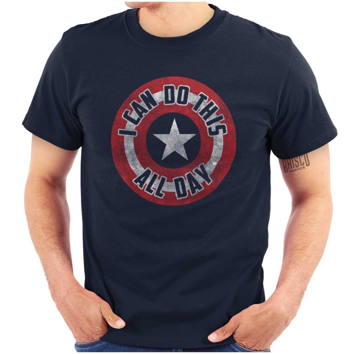Brisco Brands I Can Do This All Day Star Shield Graphic T Shirt Men or Women