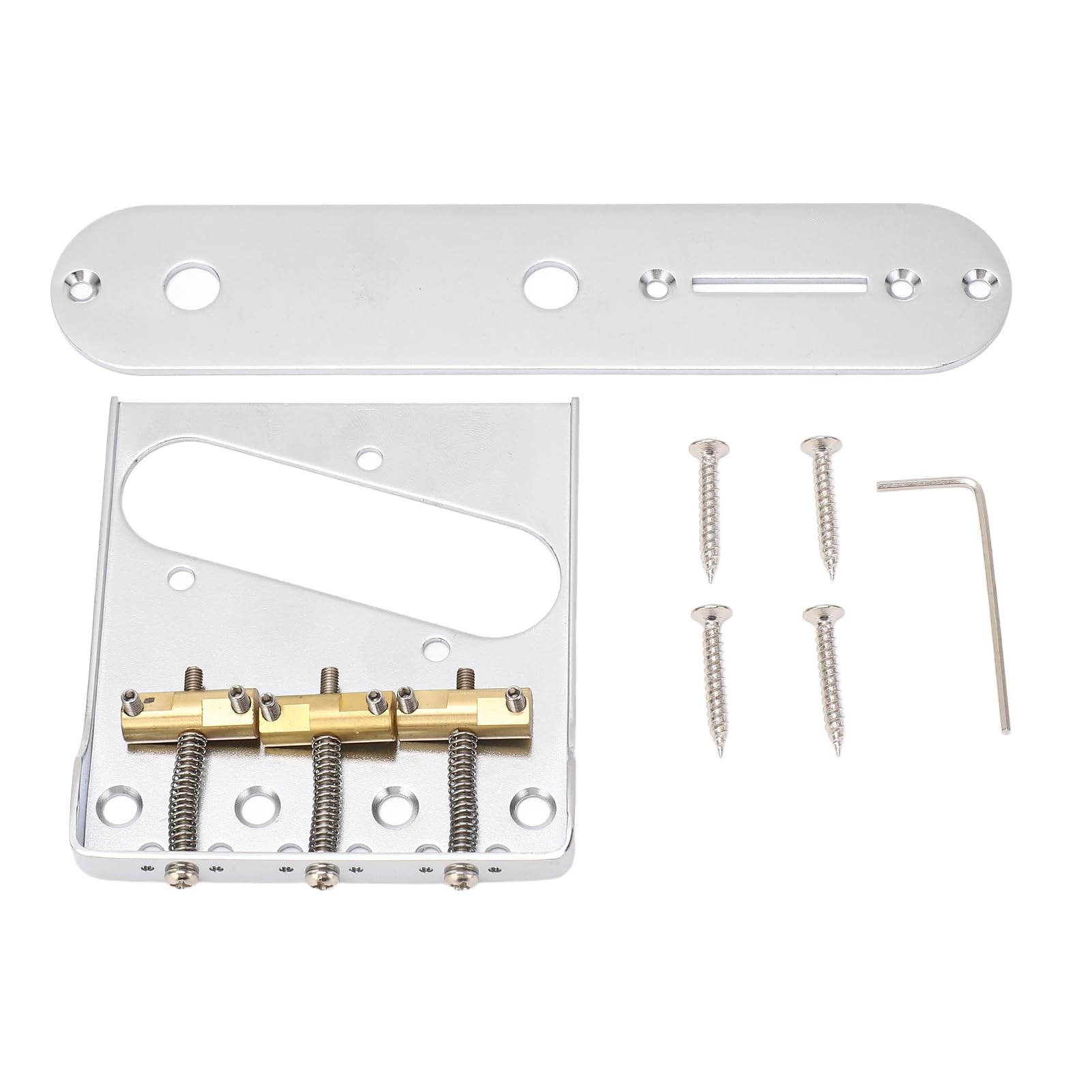 Vintage Guitar Bridge Brass 3 Siodło z płytą sterującą elektryczną wymianą gitary dla gitar w stylu telewizji Wysoka wydajność Chromowane wykończenia premium