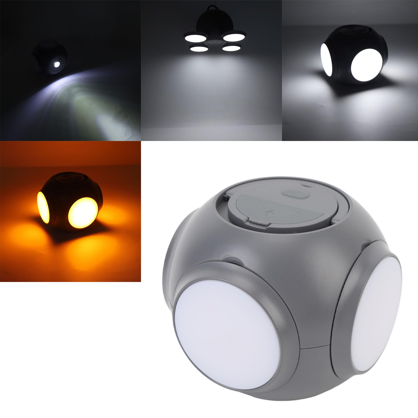 Haofy Lanterna da Campeggio Pieghevole a LED Power Bank da 10000 MAh Luce Bianca Calda per attività All'aperto Ricarica USB
