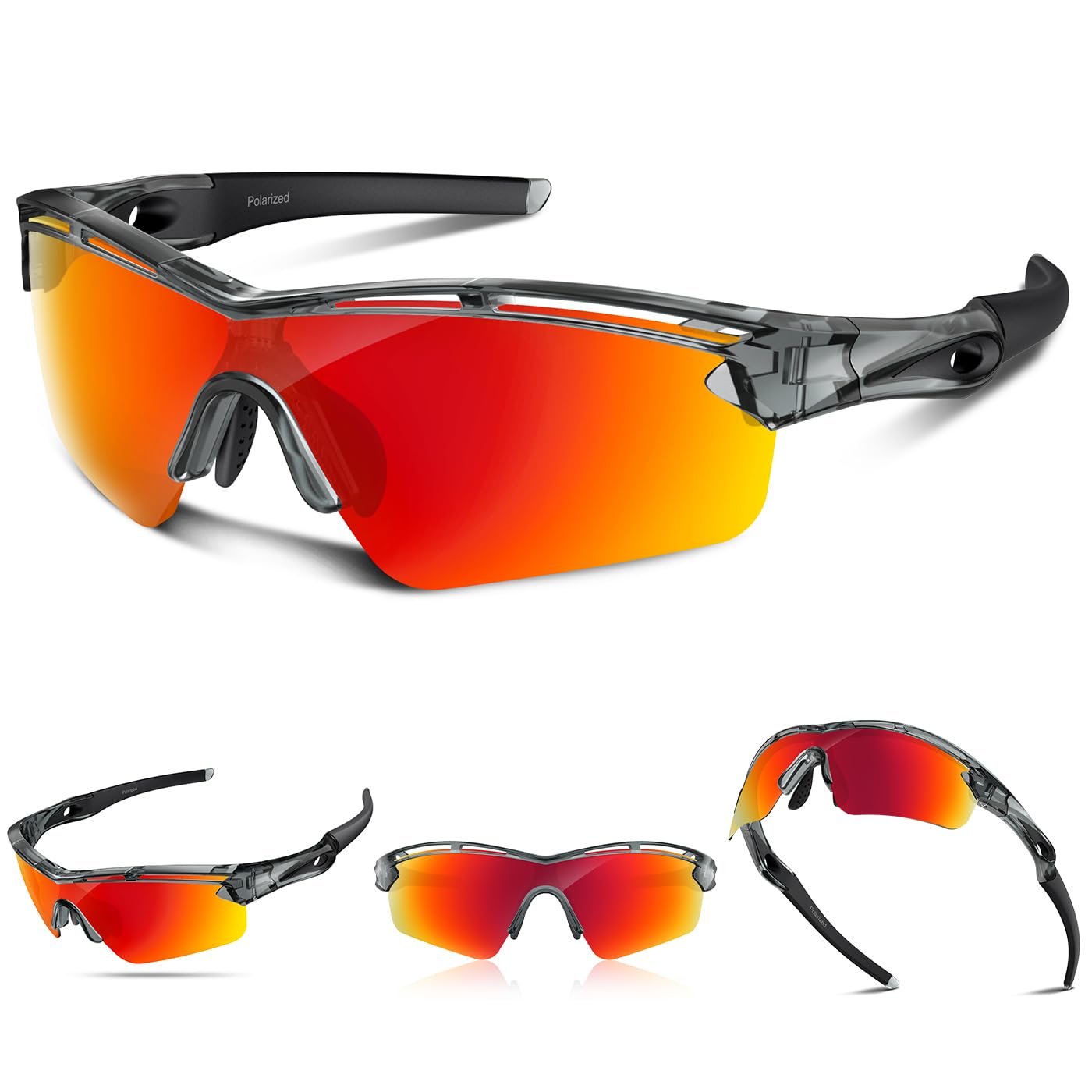 Spolaryzowane sportowe okulary przeciwsłoneczne dla mężczyzn i kobiet, młodzieży, baseballu, jazdy na rowerze, biegania, jazdy samochodem, wędkowania, tenisa, golfa, silnika TAC, UV400, TR90