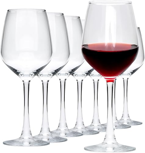 Juego de 8 copas de vino tinto de 12 onzas, para vino tinto o blanco, banquete de alta gama, boda, regalo, copas de vino tinto sin plomo, fiesta,