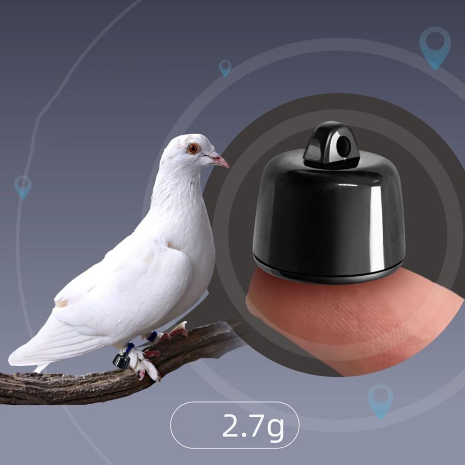 Tracker GPS dla kotów i psów, urządzenie lokalizujące Bluetooth, 1,2 x 1,7 cm, do podróży